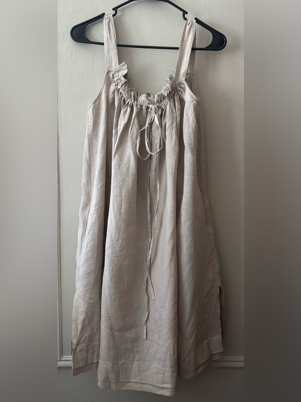 Women's Sleeveless Midi Dress in Light Taupe - Picture 5 of 8